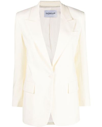Dondup Stretch Wool Blazer Jacket - White