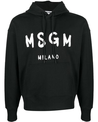 MSGM Logo-print Hoodie - Black
