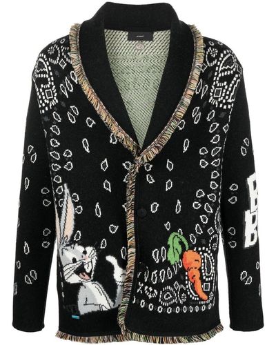 Alanui Black X Looney Tunes Bugs Bunny Bandana Cardigan