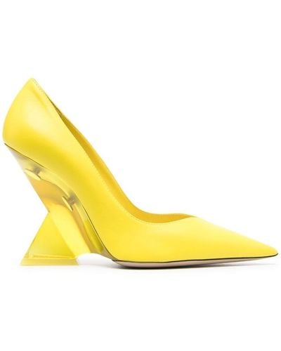 The Attico Cheope 110mm Leather Pumps - Yellow