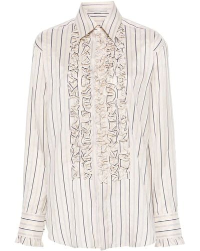 Stella McCartney Striped Ruffled Shirt - White