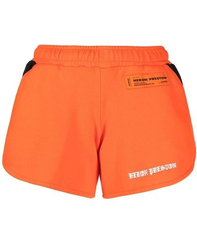 Heron Preston Logo Sporty Shorts - Orange