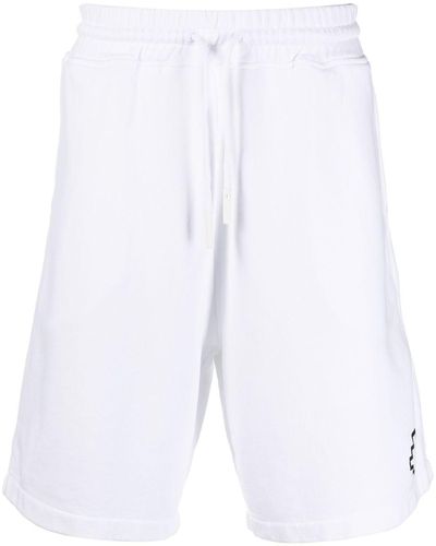 Marcelo Burlon Logo-print Drawstring Bermuda Shorts - White