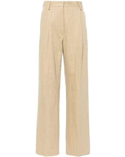 Dries Van Noten Linen And Cotton Blend Pants - Natural