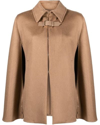 Max Mara Wool And Cachemire Cape - Brown
