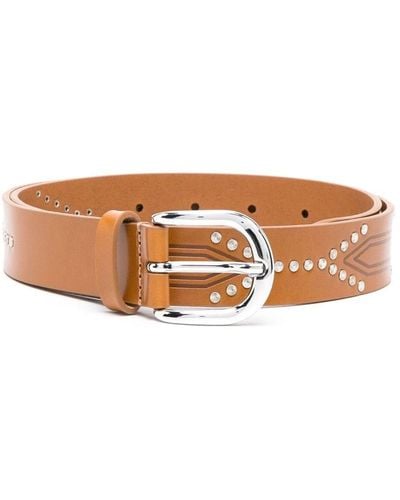 Isabel Marant Telly Stud-embellished Leather Belt - Brown
