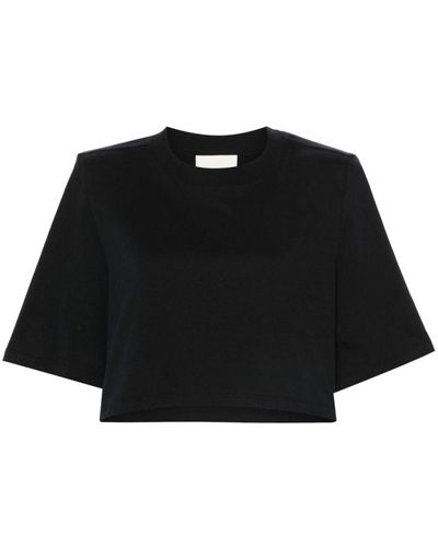 Isabel Marant Zaely Cotton Cropped T-Shirt - Black