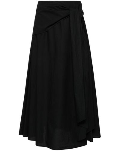 MSGM Poplin Long Skirt - Black
