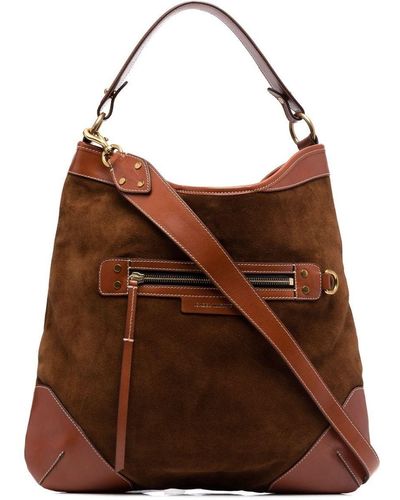 Isabel Marant Amuko Leather And Suede Bag - Brown