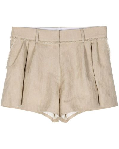 Rabanne Cotton Blend Shorts - Natural