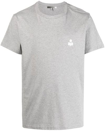Isabel Marant Logo Print Short Sleeve T-shirt - Gray