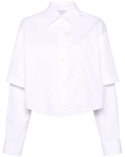 Off-White c/o Virgil Abloh White Cotton Cropped Shirt