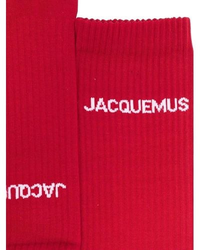 Jacquemus Ribbed-knit Cotton-blend Socks - Red