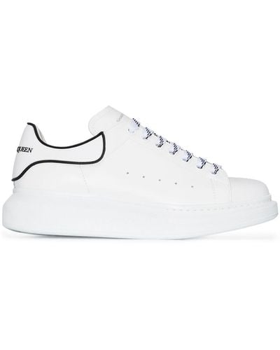 Alexander McQueen White/blk Runway Contrast-trim Leather Platform Sneakers Eur 35 / 2 Uk Women