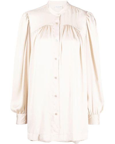 Dries Van Noten Pleated Pussybow Blouse - White