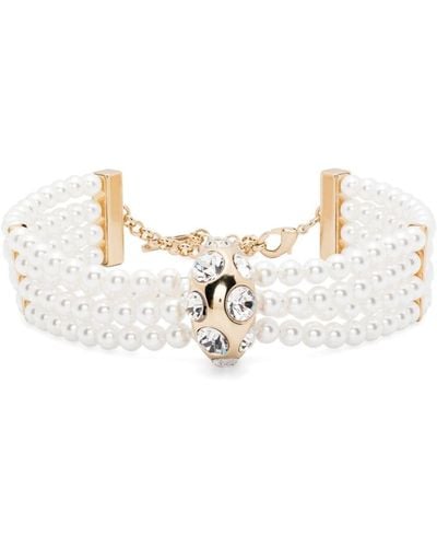 Blumarine Choker With Bijoux Pearls - White
