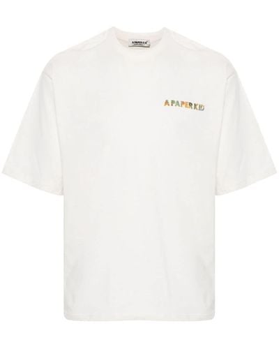 A PAPER KID T-Shirt Logo - White
