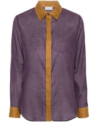 Dries Van Noten Cotton Gauze Shirt - Purple