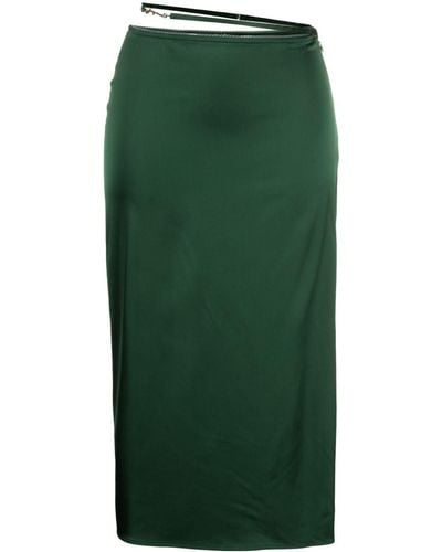 Jacquemus Stretch Satin Skirt - Green