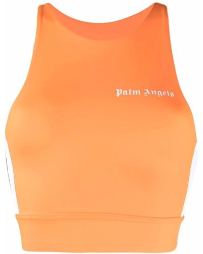 Palm Angels Top sportivo con stampa - Arancione