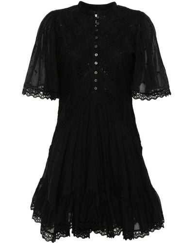 Isabel Marant Slayae Broderie-anglaise Mini Dress - Black