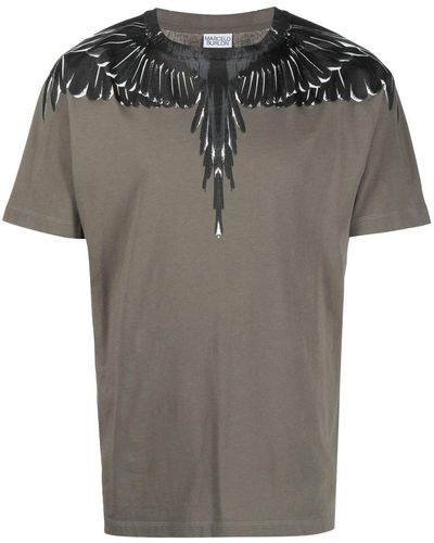 Marcelo Burlon Icon Wings Organic Cotton T-shirt - Gray
