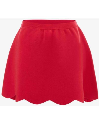 JW Anderson Scalloped Hem Mini Skirt - Red