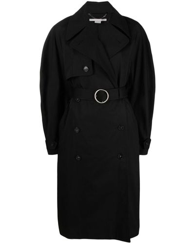 Stella McCartney Double-breasted Belted Trench Coat - Black