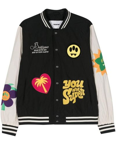 Barrow Bomber Jacket With Graphic Prints - Black