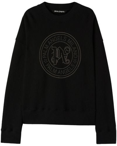Palm Angels Studded Sweatshirt - Black