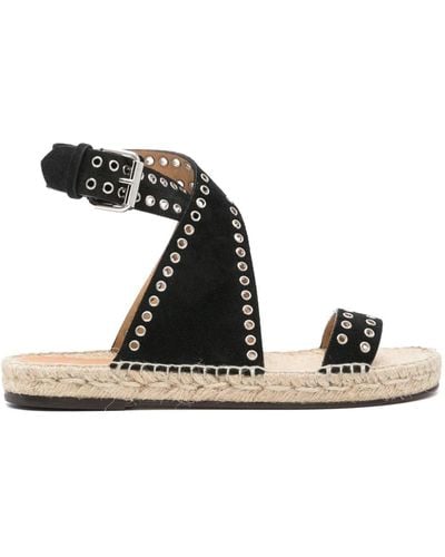 Isabel Marant Suede Espadrille Sandals - Black