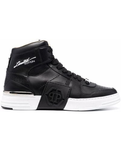 Philipp Plein Phantom Kick$ High-top Sneakers - Black