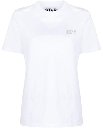 Golden Goose T-shirt bianca con logo - Bianco