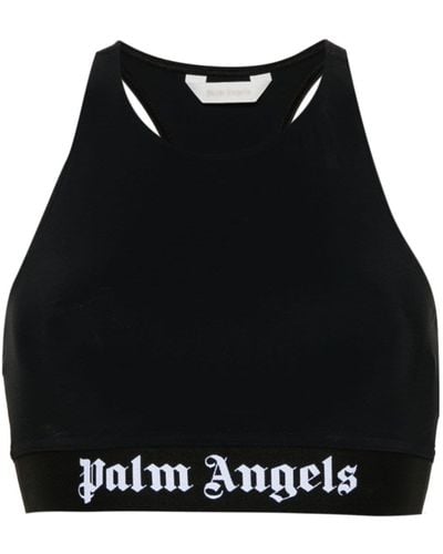 Palm Angels Sporty Top With Logo - Black