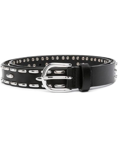 Isabel Marant Stud-embellished Leather Belt - Black
