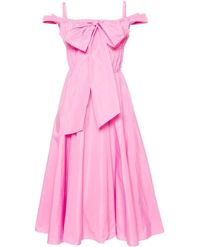 Patou Abito midi rosa con spalle scoperte