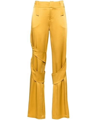 Blumarine Satin Cargo Trousers - Yellow