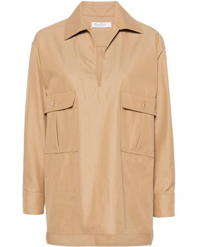 Max Mara Blusa over in canvas - Neutro