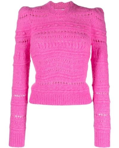 Isabel Marant Adler Open-knit Sweater - Pink