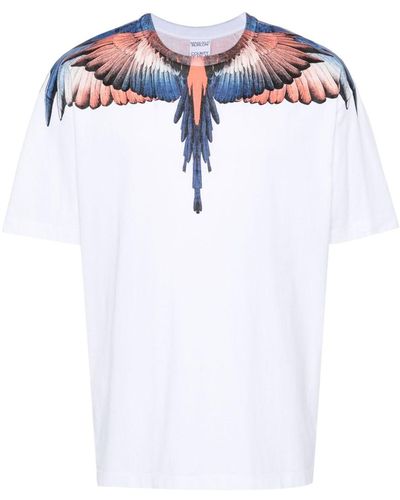 Marcelo Burlon Icon Wings Cotton T-Shirt - Blue