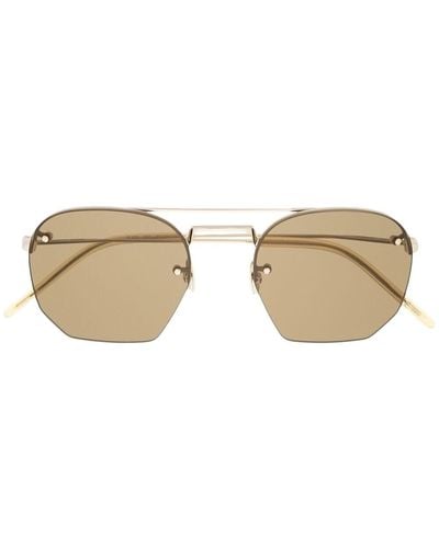 Saint Laurent Pilot-frame Sunglasses - Natural