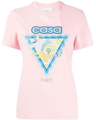 Casablancabrand T-shirt With Graphic Print - Pink