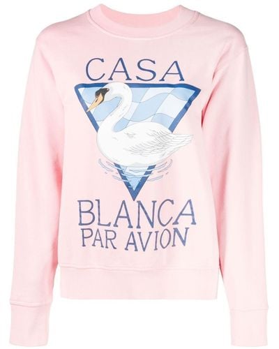 Casablancabrand Par Avion Print Sweatshirt - Pink