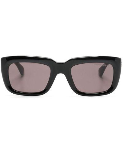 Alexander McQueen Floating Skull Rectangle-frame Sunglasses - Black