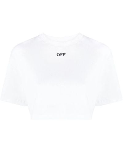 Off-White c/o Virgil Abloh Ribbed Cropped T-shirt - White