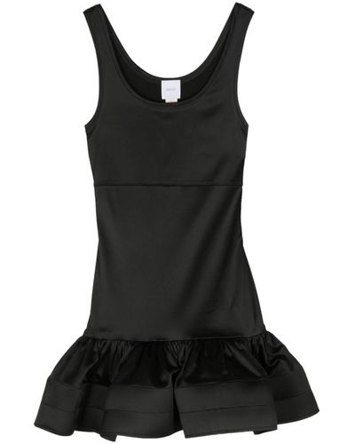 Patou Satin Tank Top Dress - Black