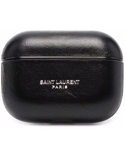 Saint Laurent Embossed-logo Airpods Case - Black