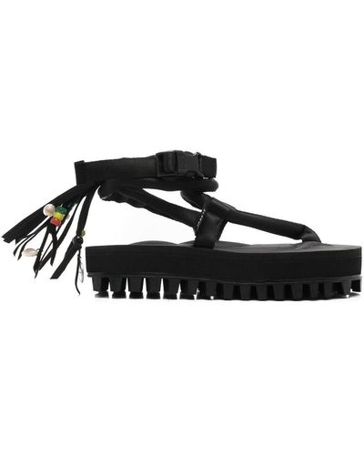 Alanui Platform Thong Sandals - Black