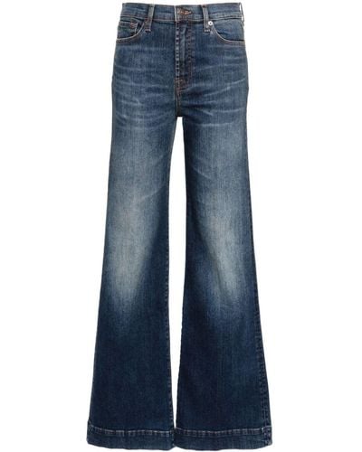 7 For All Mankind JEANS A VITA ALTA - Blu