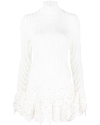 Rabanne Crochet Blend Wool Blend Jumper - White